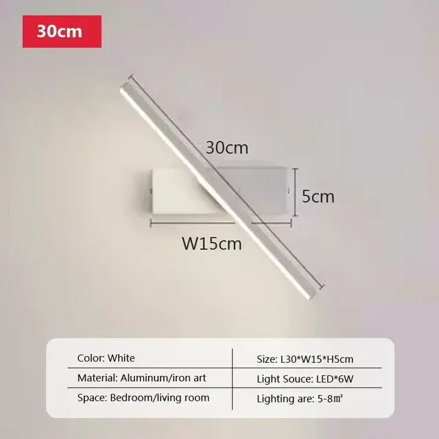 Modern Bathroom LED Wall Light Rotatable Mirror Lamp