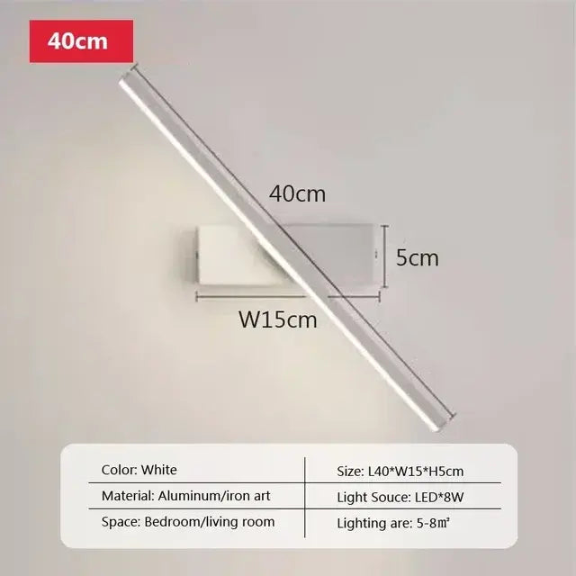 Modern Bathroom LED Wall Light Rotatable Mirror Lamp