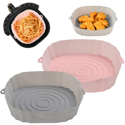 4pcs Silicone Air Fryer Basket Airfryer Oven Mold Baking Tray