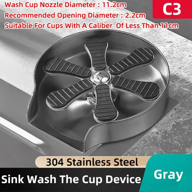 Kitchen Glass flusher Stainless steel high pressure automatic bottle washer